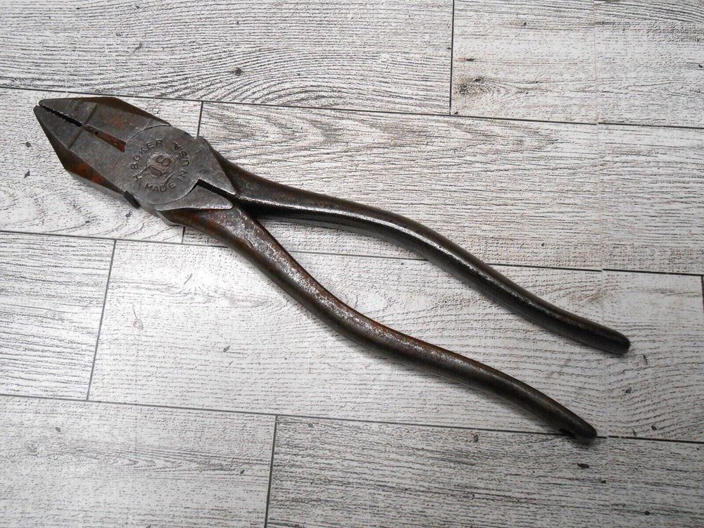 Vintage H Boker Steel Lineman's Pliers Heavy Duty  8.5 inches