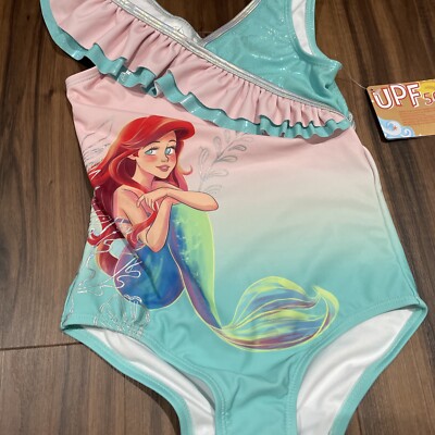 Disney Baby Girl Little Mermaid Pink Blue UPF 50 One Piece Swimsuit | eBay