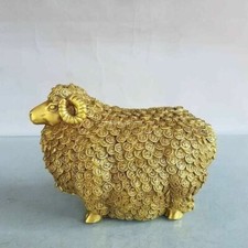 6,2'' ottone rame casa feng shui decorare denaro personaggio "fortuna" moneta pecora