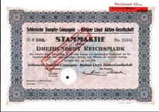 Schlesische Parfer-Compagnie - Berliner Lloyd Aktiengesellschaft 1928 300 RM