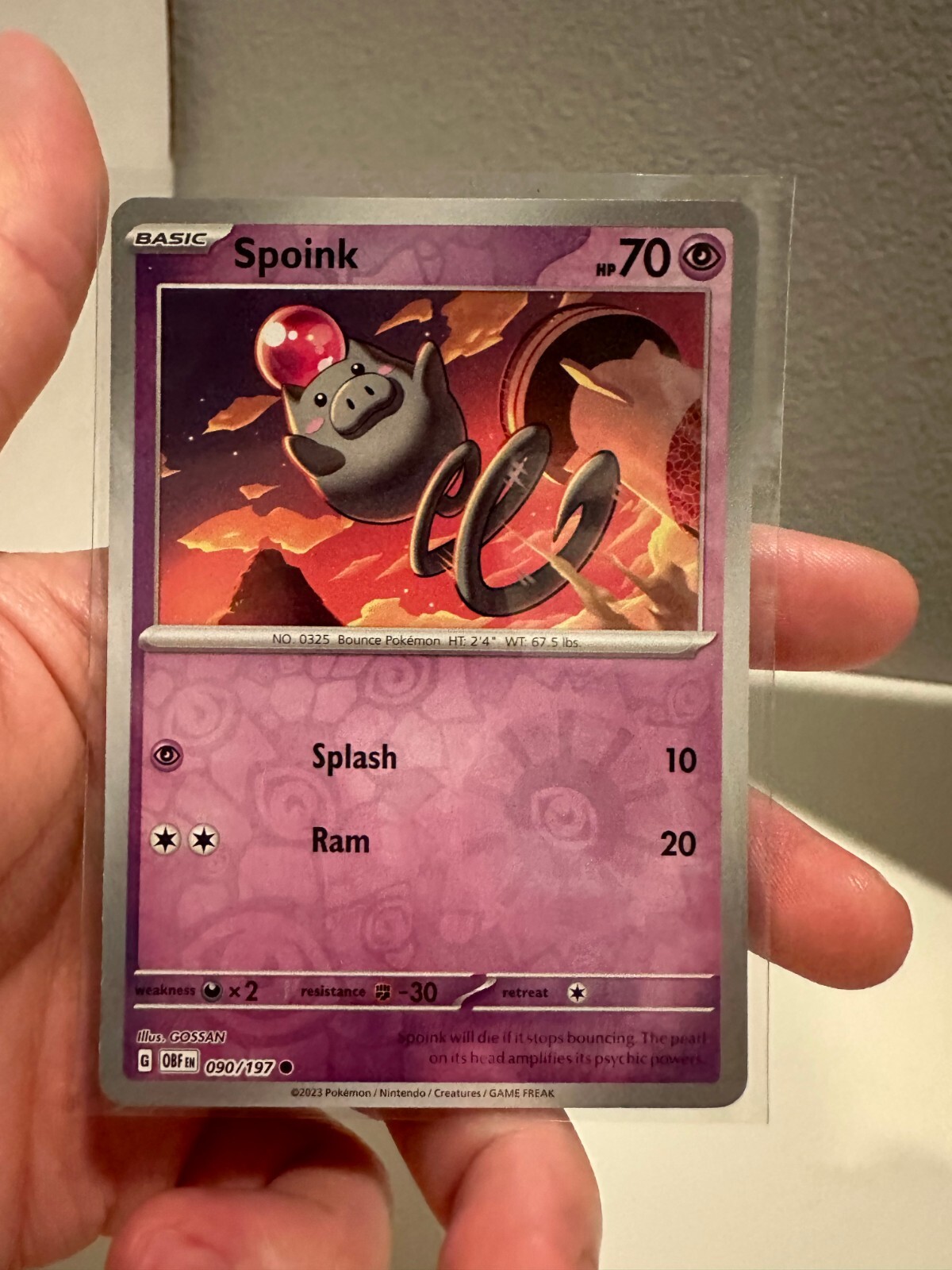 1x Spoink 90/197 Obsidian Flames Reverse Holo Pokemon TCG NM 1222#143-147