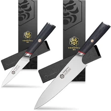 Kessaku 8" Chef & 4" Paring Knife Set - Spectre Series - AUS-8 High Carbon Steel