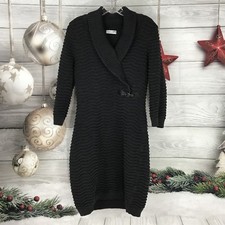 Calvin Klein Chunky Neck Sweater Dress Dark Grey Size M
