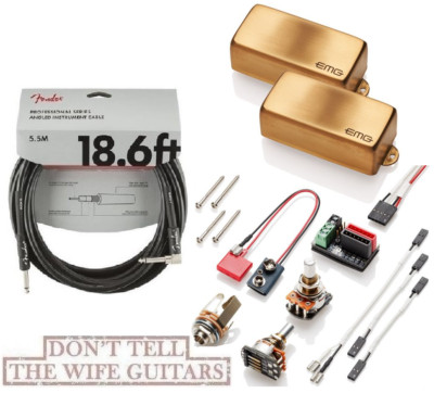 EMG Les Claypool Pachyderm LC PA Brushed Gold Active Set P Bass Set +FENDER 18FT