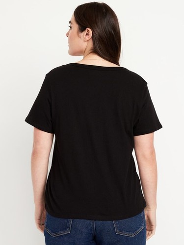 T-shirt donna OLD NAVY ALTA taglie M ALTA - XXL ALTA nera scollo a V EveryWear - Foto 7 di 7