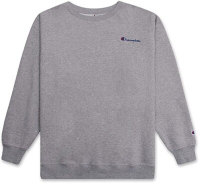 NWT Champion Men's Crew Neck Long Sleeve Sweatshirt Gray Size XL $65 Y116