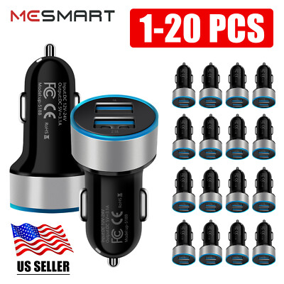 LED 20W Car Charger Dual USB Port 3.0 Quick Charge 3A Adapter Wholesale Bulk Lot