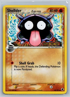 Shellder 63/101 Reverse Holo Ex Dragon Frontiers Pokemon Card LP