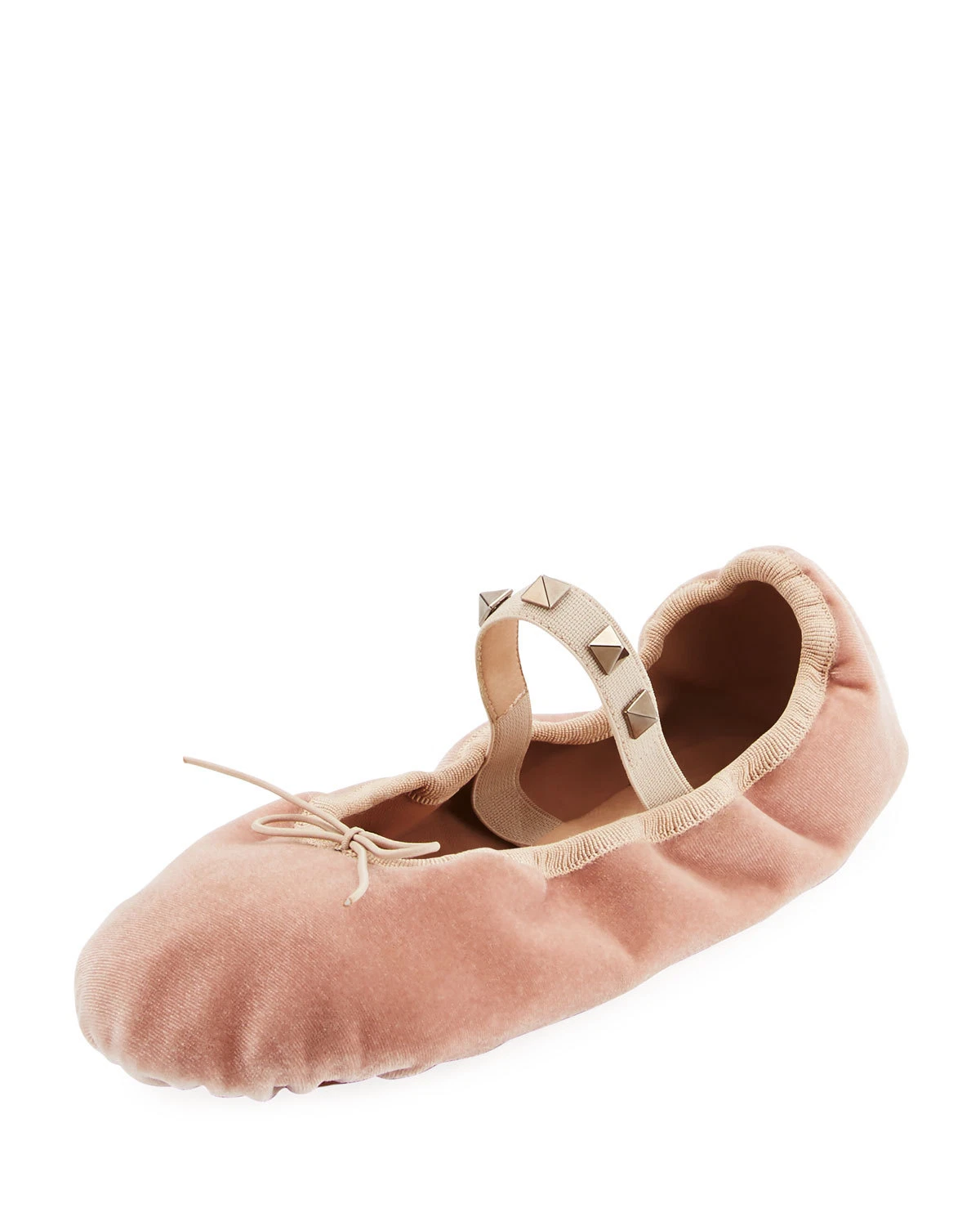 Valentino — NEW Valentino Garavani Rockstud Velvet Ballerina Flat Pink Nude 41 / 11 US