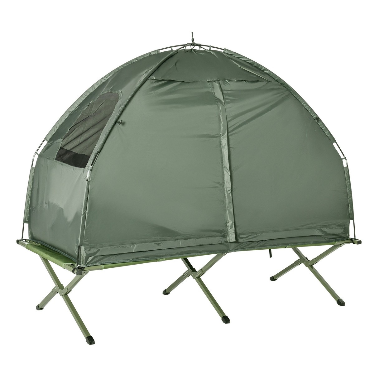 Outsunny All-in-One Folding Camping Cots Green for sale online