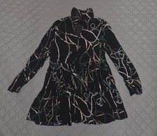 Zara Women's Chain Link Print Navy Blue Mini Dress - Sz M
