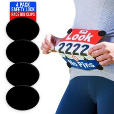 bibSNAPS Race Bib Clips, Solid Black, 4 Pack
