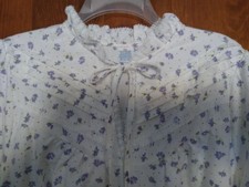 Vintage Sears Flannel Nightgown Womens M TALL 12-14 Floral Pockets