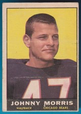 1961 Topps Johnny Morris, Halfback, Chicago Bears(RC)(NFL Champ)(AP)(PB) # 11