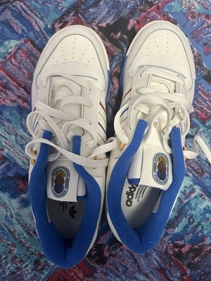 adidas Men's White/Blue Striped Low Top Lace-Up Athletic Sneaker New w/ Box