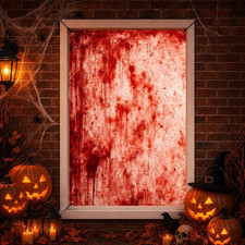Bloody Window Banner Spooky Blood Stain Window Cover Polyester for Haunted House