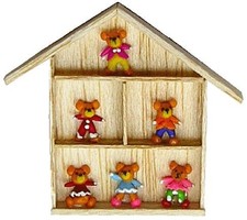 Casa de Muñecas Oso de Peluche Colección Caja de Sombras Escala 1:12 Miniatura Juguetes Accesorios