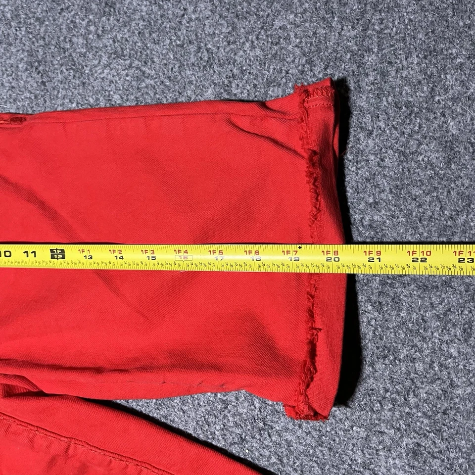 True Religion Shorts Boys 14 Geno Super T Denim Red Pop Color Skate Grunge - Image 4 of 4