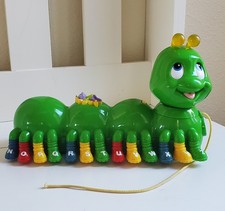 LeapFrog Alphabet Pal Pull Toy 2001 Talking Caterpillar Edison Music Vintage