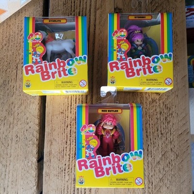 3 Rainbow Brite 40th Anniversary Cheebee Starlite Stormy Red Butler Mini Figuren