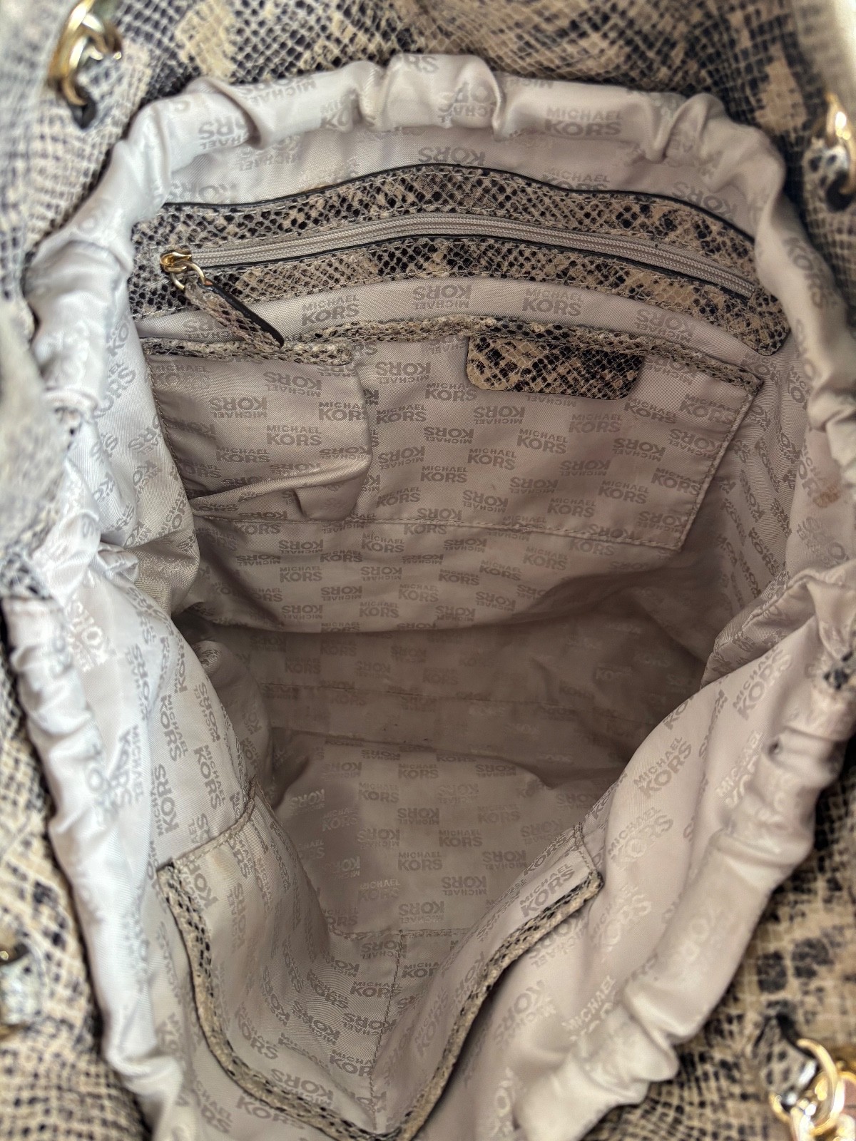 Michael Kors Jet Set Python Chain Suede Leather C… - image 11