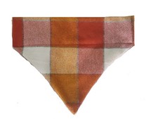 Rustic Orange Buffalo Plaid Flannel Over the Collar Dog Bandana That Slips on...