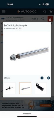 SACHS 317 671 Stoßdämpfer für Volvo XC60 1