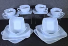 Fire King Azurite Charm Square Luncheon Dinnerware 16 Piece Set Vintage