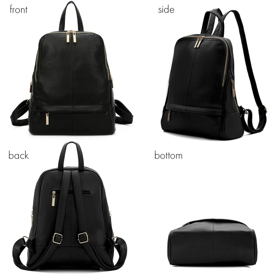 Ladies Backpack Faux Leather Fashion Backpack With Anti Theft Zipper, Waterproof - Image 3 of 4