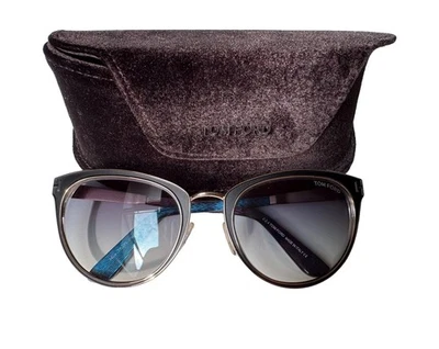 Tom Ford Nina TF 373 01B Damen Sonnenbrille Cat Eye schwarz grau getönt 135 - Bild 1 von 4