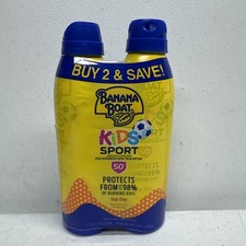 Banana Boat Kids Sport Sunscreen Spray SPF 50 , Twin Pack Power stay Tech Exp 28