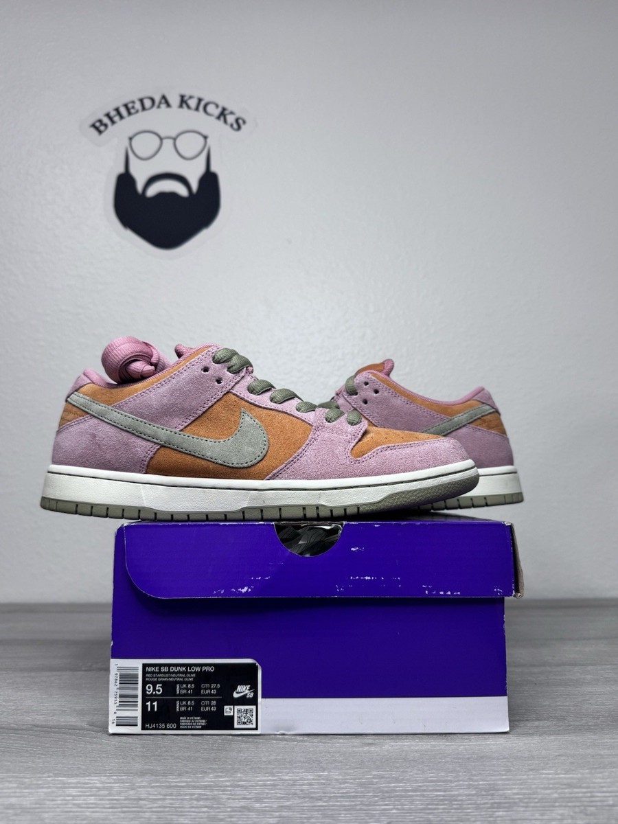 Size 9.5 - Nike SB Dunk Low Red Stardust Olive Mens HJ4135-600