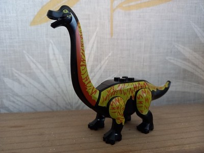 BRACHIOSAURUS DINOSAURIER BAUSPIELZEUG SCHWARZ & GELB
