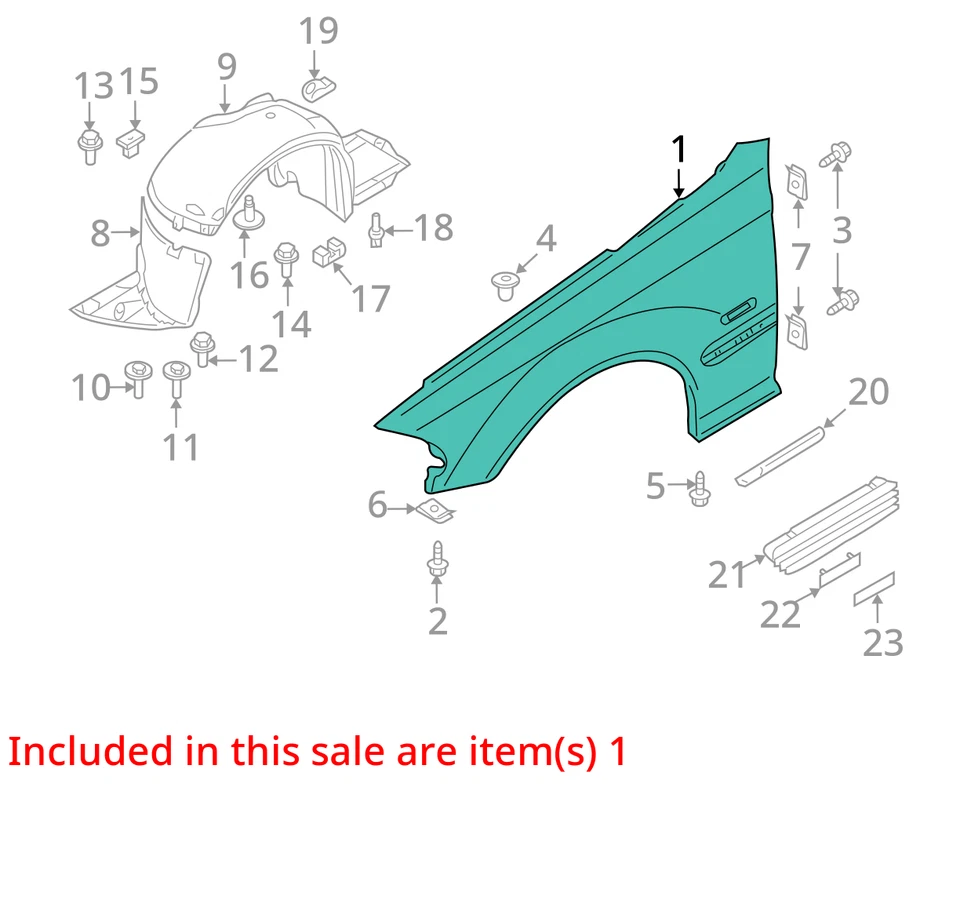 Fender BMW 330I Left 04 05 06 Foto 3 de 4