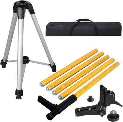 Takamine Ft./3.7M Telescoping Pole with Adjustable Laser Level Tripod, 1/4-Inch