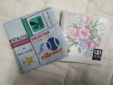 LOT OF 2 USED HANDKERCHIEF VINTAGE BANDANA PATTERN COTTON 18" POCKET