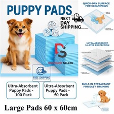 100/50 Puppy Pads Dog Training Pee Pads Toilet Mats Leak Proof Absorbent Pet Wee
