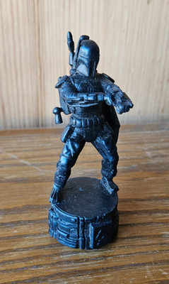 BOBA FETT, STAR WARS CHESS PIECE. GUN METAL GREY COLOR. ACTION POSE. 2005 LFL