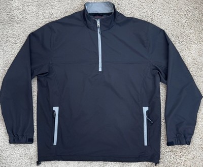 Tehama Golf Windbreaker Mens L Black 1/4 Zip Pullover Vented