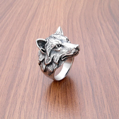 #ad Mens Wolf Ring Stainless Steel Wild Animal Biker Punk Silver Band Size 7 12 $14.95