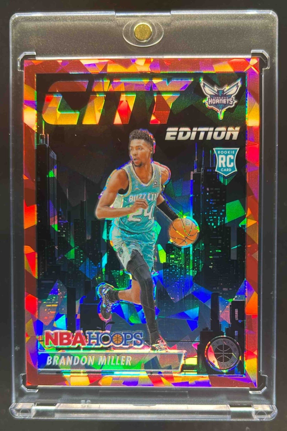 2023-24 Hoops Premium Stock Brandon Miller City Edition RC Red Ice #77/99
