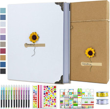 DIY Scrapbook Photo Album Kit with Pens Tapes and Stickers 60 Pages Hardcover 8.