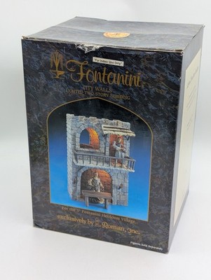 Fontanini City Walls Lighted Two Story Building. Signed. Original Box