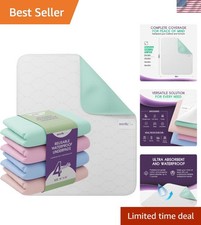 Incontinence Bed Pads - 4 Pack 18  x 24  Reusable Waterproof Mattress Protect...