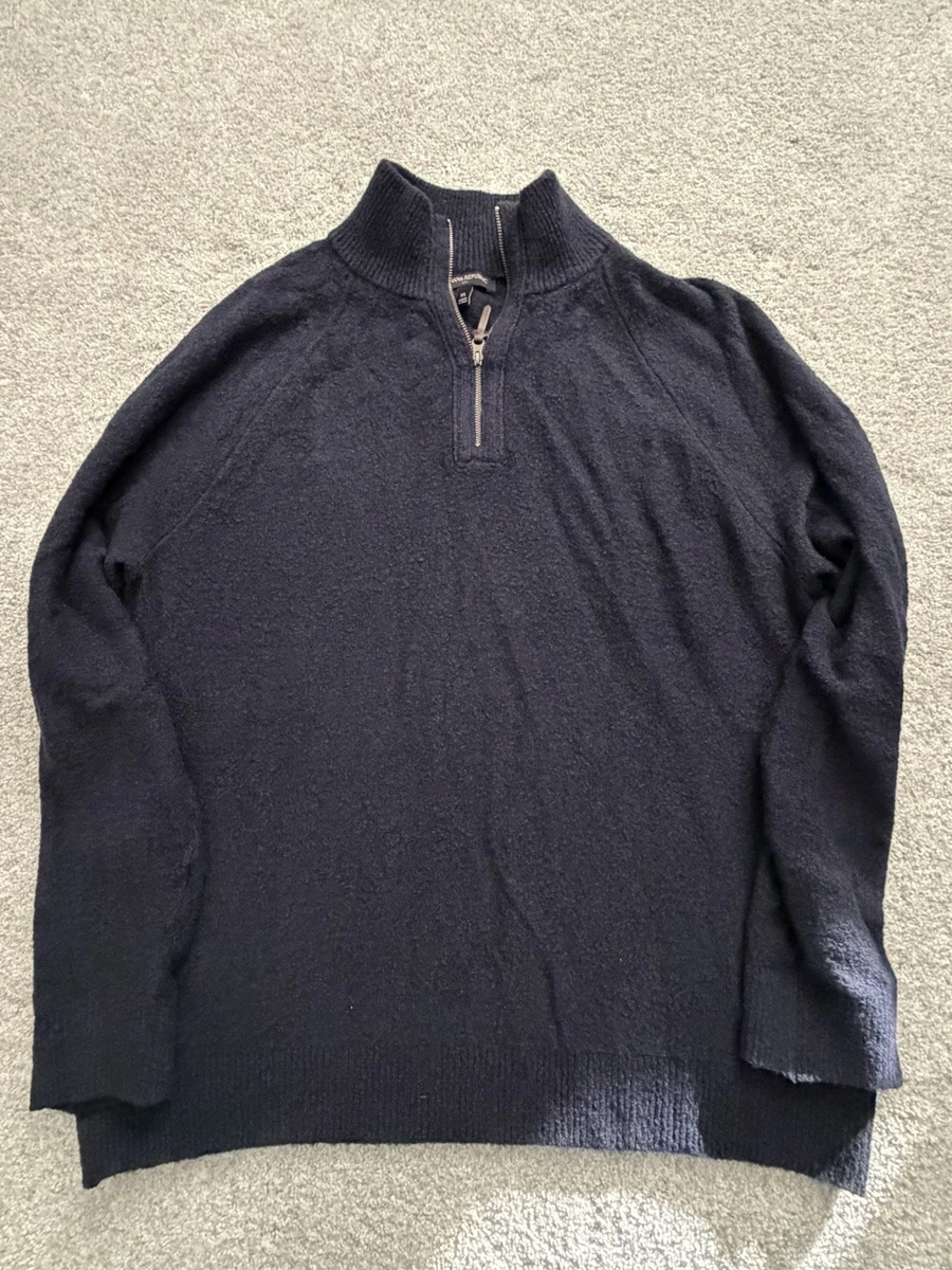 Pull Homme Banana Republic Bleu à Fermeture 1/4 Zip - Taille M, Occasion Très Bon état, Mélange Coton