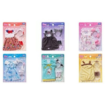 Licca-chan Sanrio Outfit Set Full 6 Types Hello Kitty My Melody Kuromi Japan New