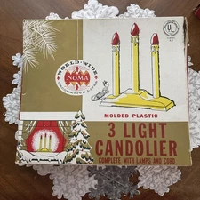 Noma 3 Light Candolier Vintage with Original Box Christmas Decor Tested Works