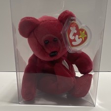 Ty Beanie Babies Valentino Retired Bear Plush 1997 with Tag in Display Box