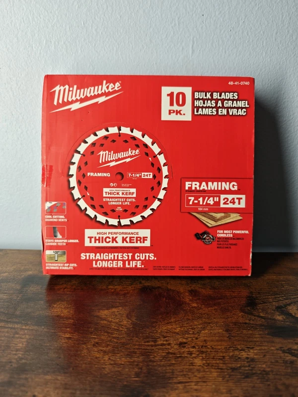 Milwaukee 48-41-0740 7-1/4-inch 24T framing blades, 10-pack