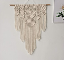 Large Boho macrame wall hanging handmade beige color Bliss decoration 28x22